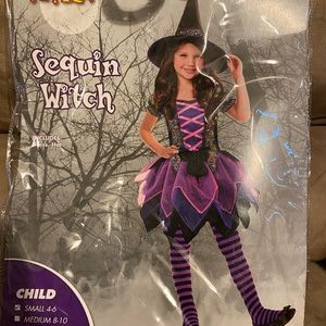 Girls size small 4-6 sequin witch costume
